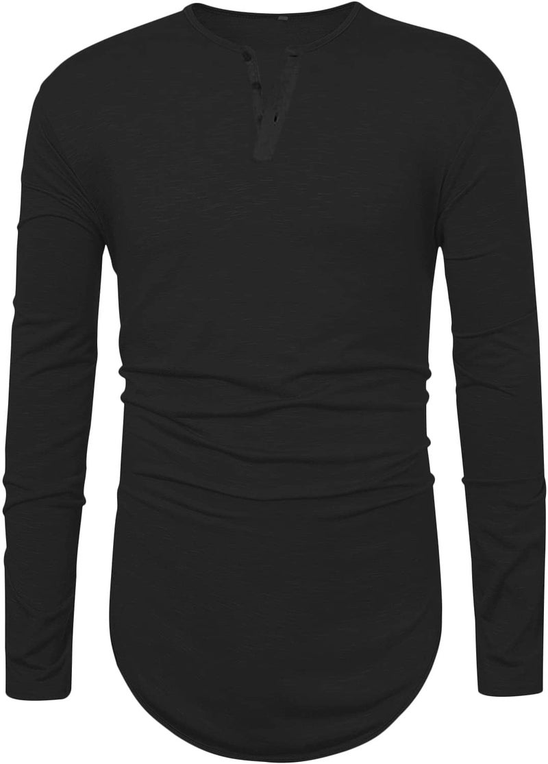 LIWEIKE Mens Hipster Hip Hop Longline Crewneck T-Shirt - Image 3